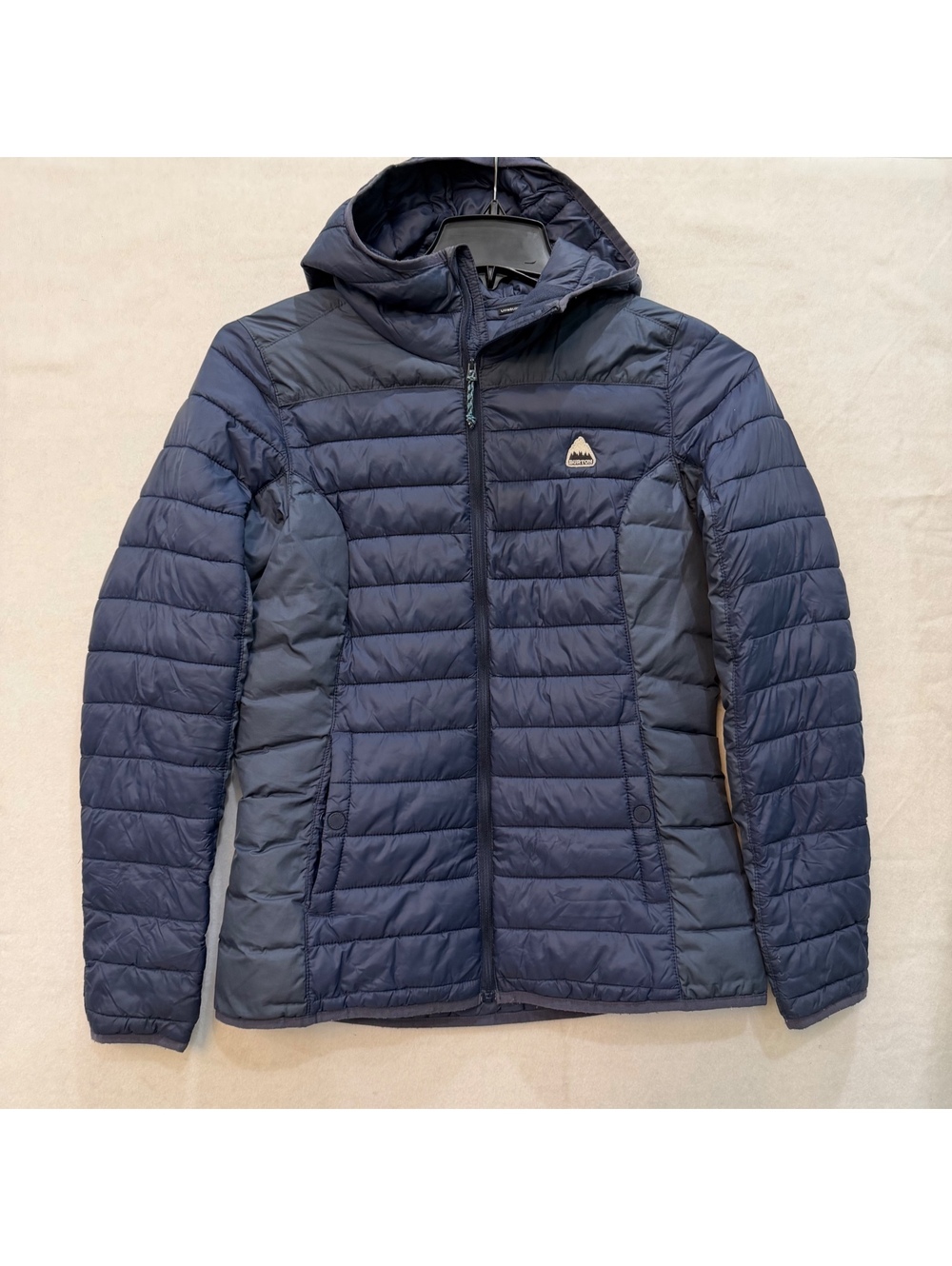 Burton Women's SMALL Evergreen Hooded Full Zip Synthetic Insulator Blue Puffer